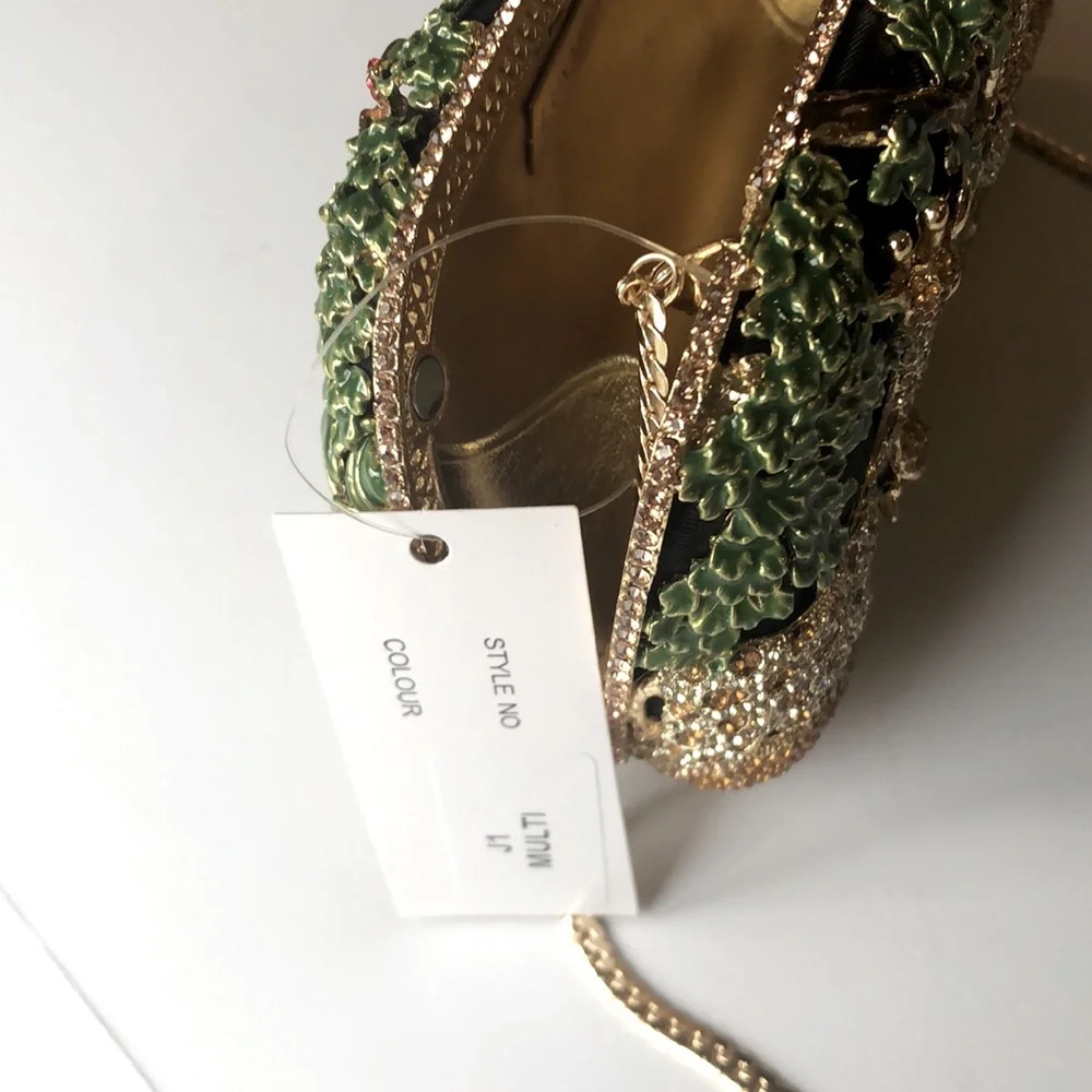 LUXMOB <Jungle> Crystal Accented Clutch w/ Chain NWT - Picture 5 of 6